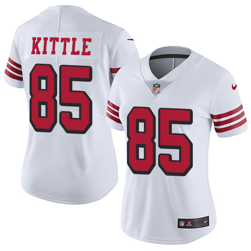San Francisco 49ers Limited White Women George Kittle NFL Jersey #85 Rush Vapor Untouchable->women nfl jersey->Women Jersey